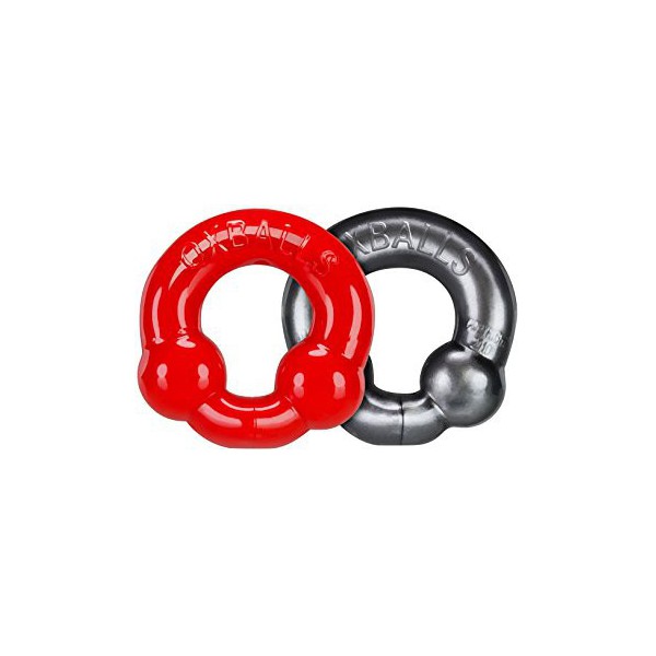 Pack Cockrings Ultraballs Oxballs Gris - Rouge