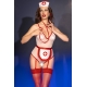 Fato de enfermeira vermelho sexy de 4 peças