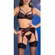 Virginia 4-teiliges Set Schwarz und Rosa