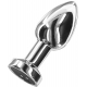 Vibrating Metal Buttplug M Silver