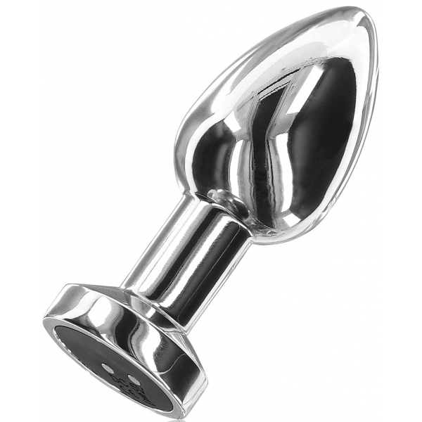 Vibrating Metal Buttplug M Silver