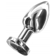 Vibrating Metal Buttplug L Silver