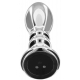 Vibrating Metal Buttplug L Silver