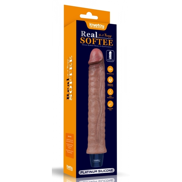 Dildo vibratório Softee Wizz 21 x 4cm Castanho