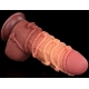 9.5'' Dual layered Platinum Silicone Cock with Rope