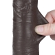 Consolador con monedero de piel deslizante 15 x 4,5cm Negro
