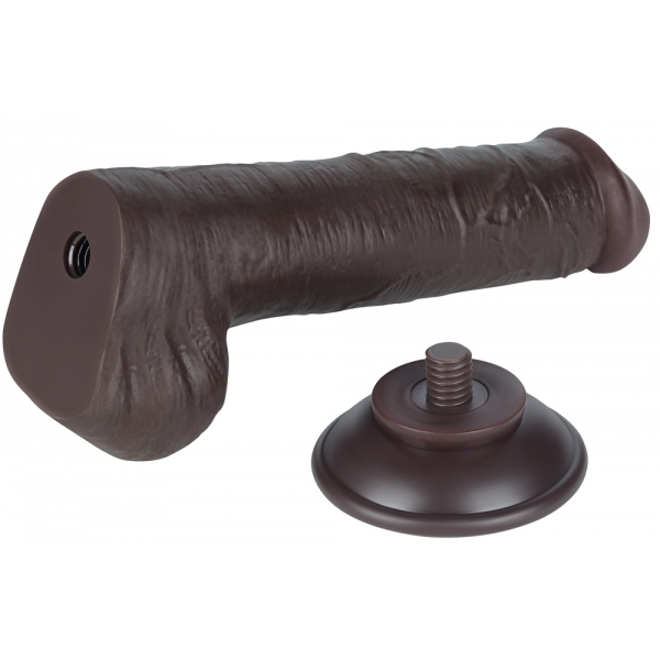 Dildo com bolsa de pele deslizante 15 x 4,5cm Preto