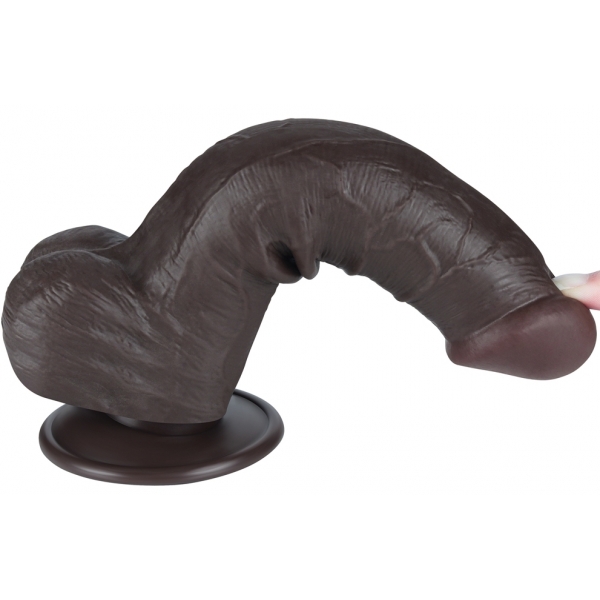 Dildo com bolsa de pele deslizante 15 x 4,5cm Preto