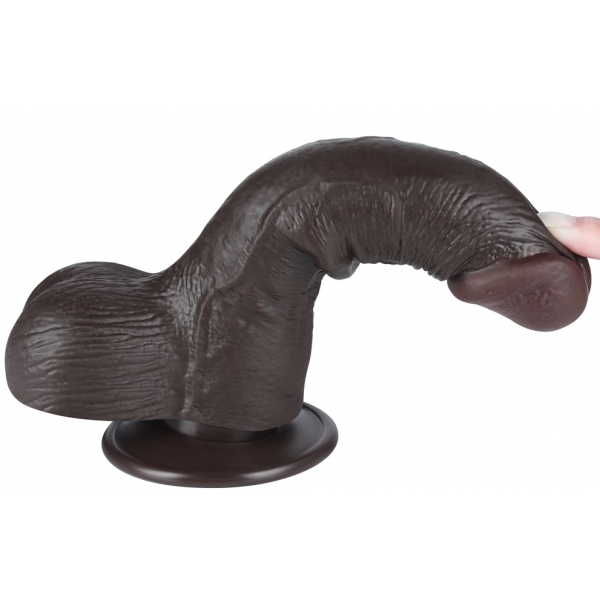 Dildo a pelle scorrevole 13 x 3,7 cm nero