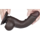 Dildo com bolsa de pele deslizante 13 x 3,8cm Preto