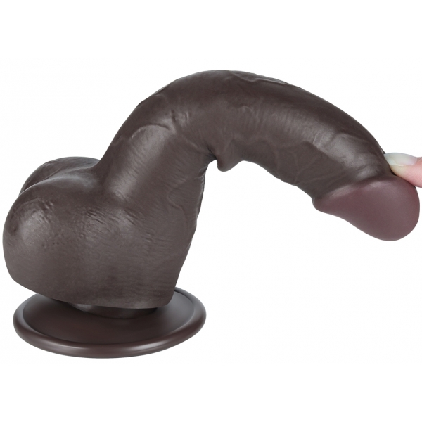 Dildo met verschuifbaar huidtasje 13 x 3,8cm Zwart