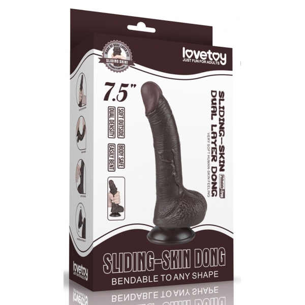 Dildo a pelle scorrevole 14 x 3,5 cm nero