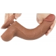 Dildo com bolsa de pele deslizante 17 x 4cm castanho