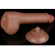 Dildo met verschuifbare huidtas 13 x 3.8cm Bruin