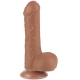 Dildo de pele deslizante 12 x 3,7 cm castanho