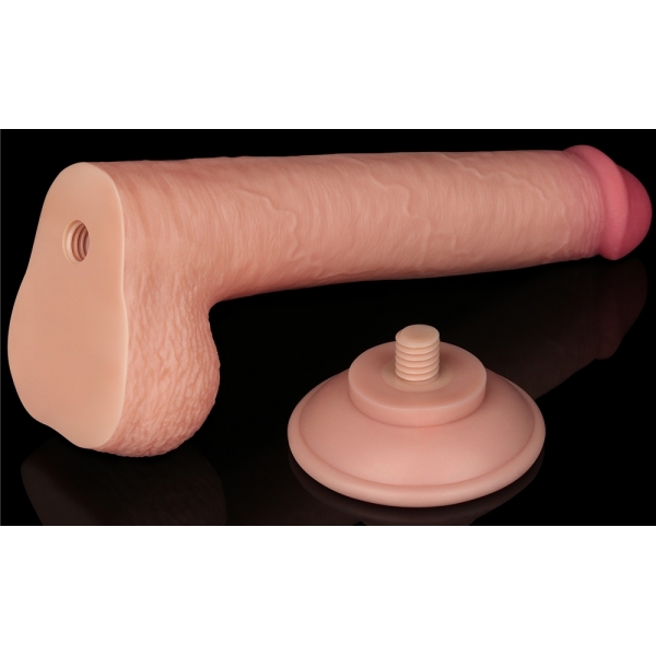 Dildo com bolsa de pele deslizante 17 x 3,5cm