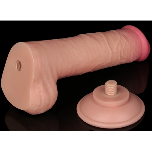 Dildo com bolsa de pele deslizante 15 x 4,5cm