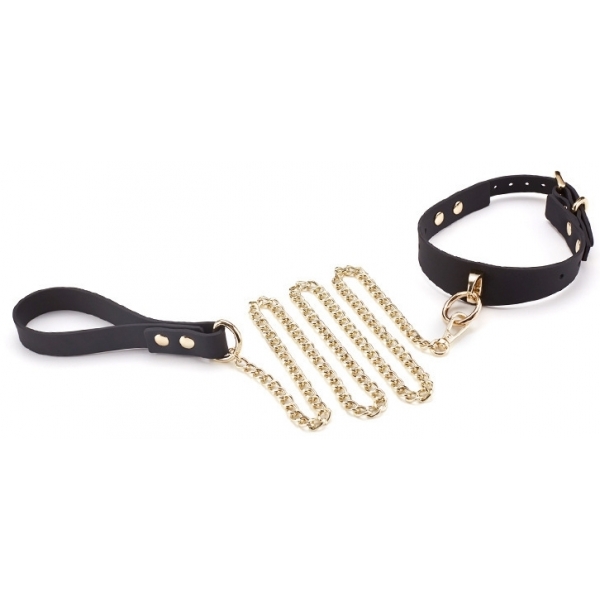 Lujoso collar de plomo dorado