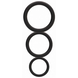 Set di 3 anelli per cazzo in silicone nero
