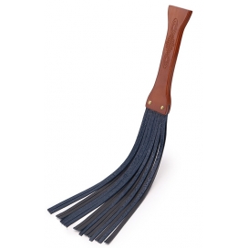 Cowhide Tassel Fun Wooden Flogger NAVY