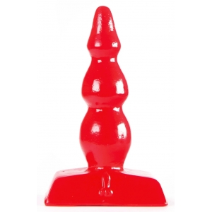 Zizi XXX Plug anal ZIZI RIPPLE 9 x 3 cm Rouge