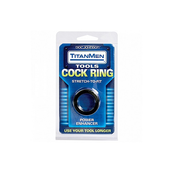 Cock ring TitanMen Stretch Zwart 25mm