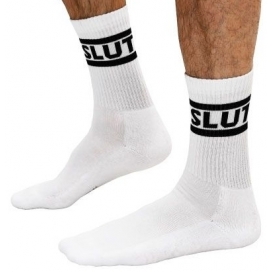 White Slut Crew Socks