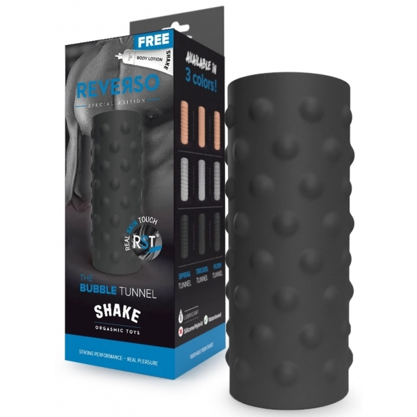 Masturbador Bubble Tunnel Shake Reverso Negro