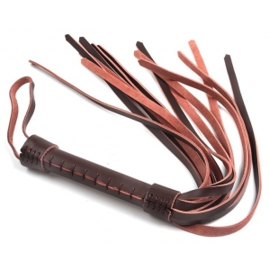 BDSMaster Cowhide Horse Riding Whip BROWN