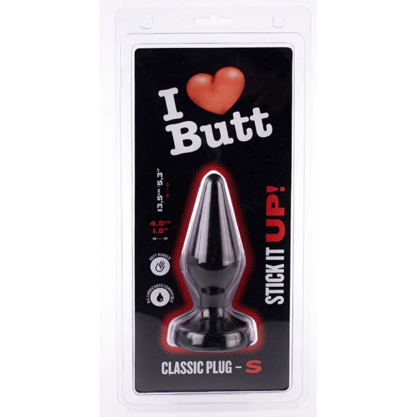 Plug Classic S I Love Butt 11 x 4,3 cm Negro