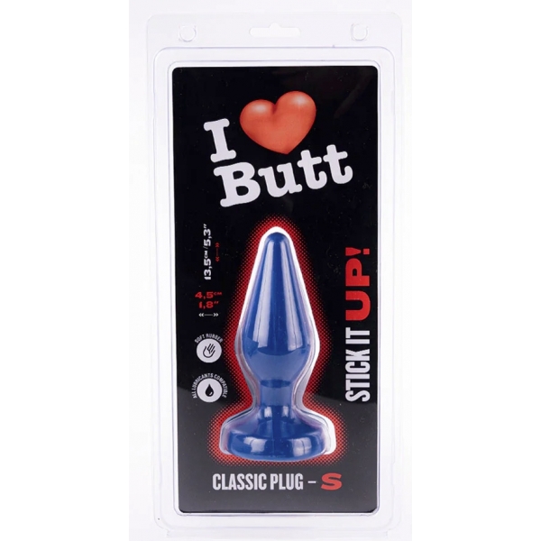 Plug Classic S I Love Butt 11 x 4,3 cm Blauw