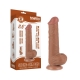 Dildo con borsetta scorrevole in pelle 15 x 4,5 cm marrone