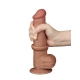 Dildo com bolsa de pele deslizante 15 x 4,5 cm castanho