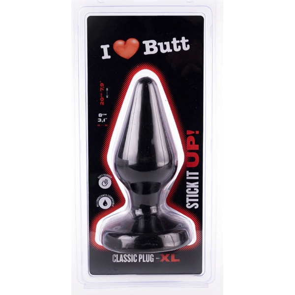 Plug Classic XL I Love Butt 17 x 7,5 cm Preto