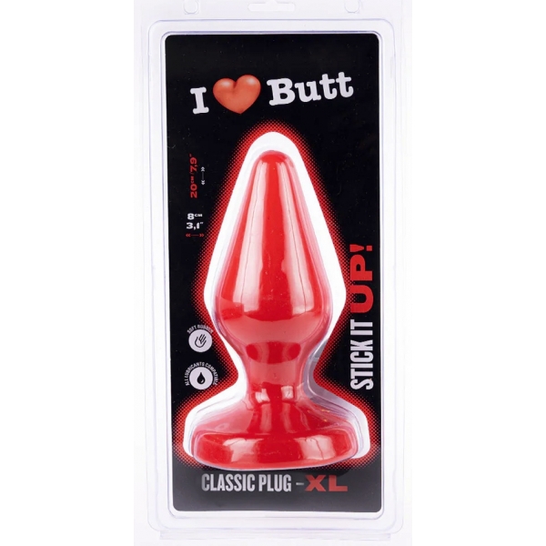 Plug Classic XL I Love Butt 17 x 7,5 cm Vermelho