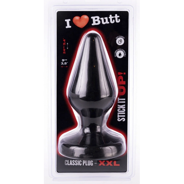 Plug Classic XXL I Love Butt 20 x 9 cm Black