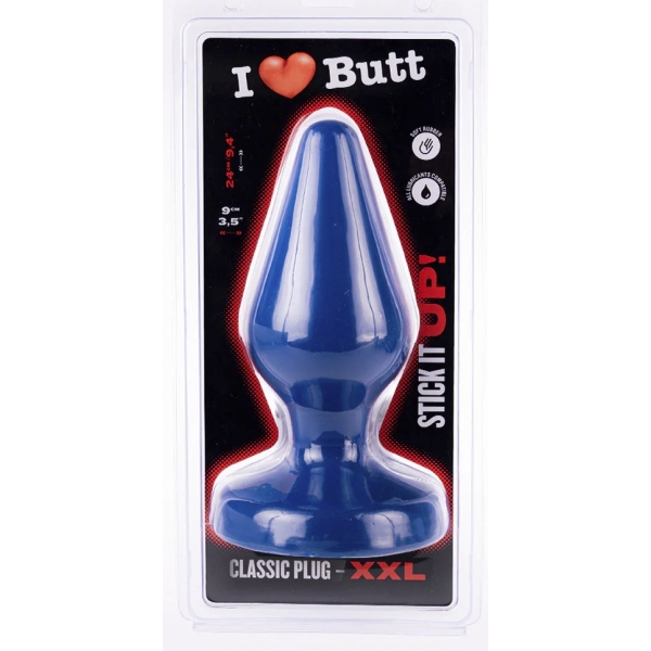 Plug Classic XXL I Love Butt 20 x 9 cm Blue