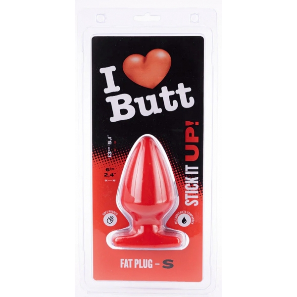 Plug Fat S I Love Butt 11 x 6 cm Rojo