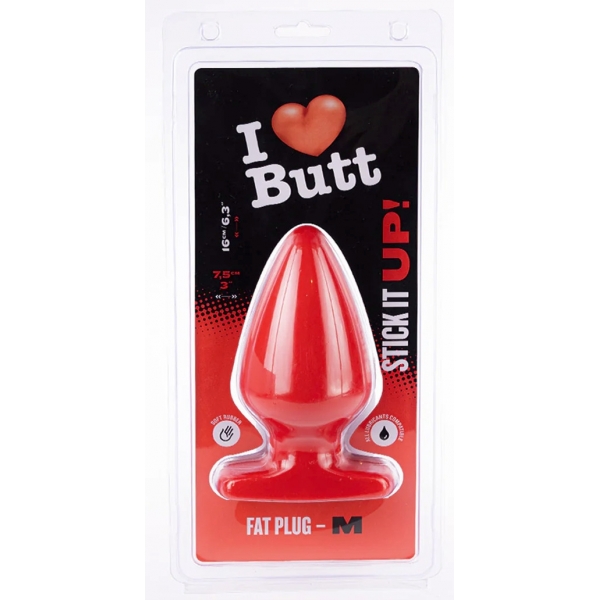 Plug Fat M I Love Butt 14 x 7,5 cm Rosso