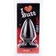 Plug anal FAT L I Love Butt 15.5 x 9 cm Noir