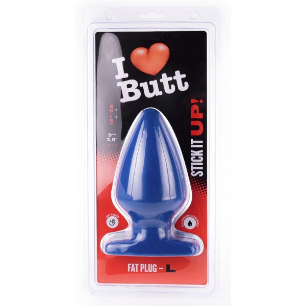 Plug Fat L I Love Butt 15.5 x 9 cm Blau