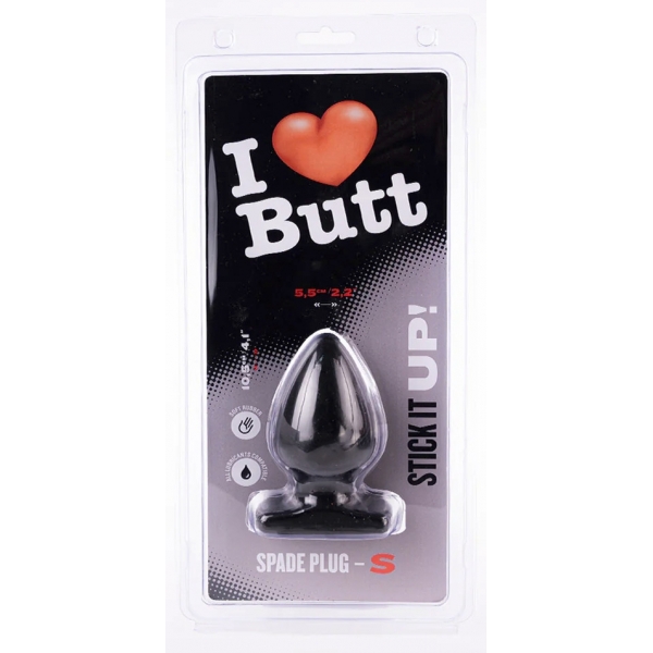 Plug Spade S I Love Butt 9 x 5.3 cm Schwarz