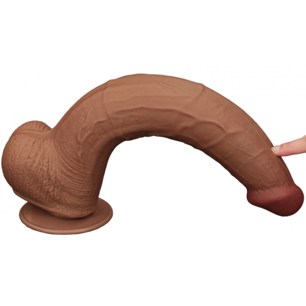 Dildo a pelle scorrevole 26 x 6 cm marrone