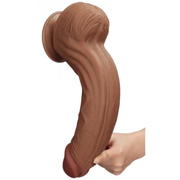 Dildo a pelle scorrevole 23 x 6 cm marrone