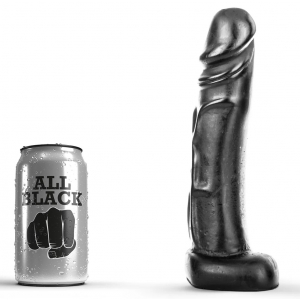 All Black Dildo AB02 Mark Helemaal Zwart 19 x 4,5cm