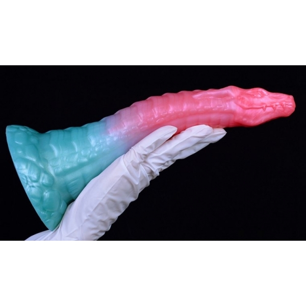 Alien Beast Cyan Rainbow 9.8" Dildo - E