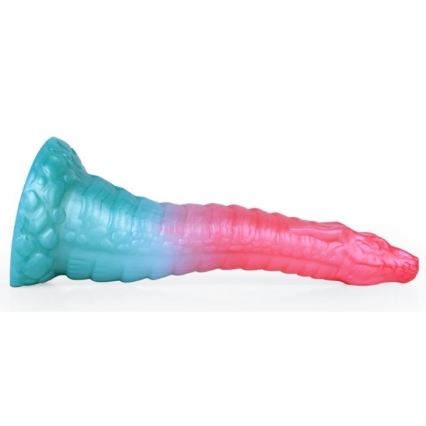 Alien Beast Cyan Rainbow 9.8" Dildo - E