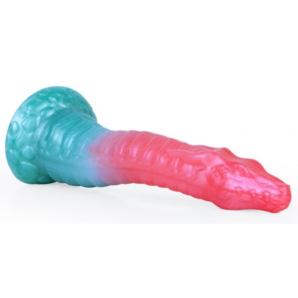 Alien Beast Cyan Rainbow 9.8" Dildo - E