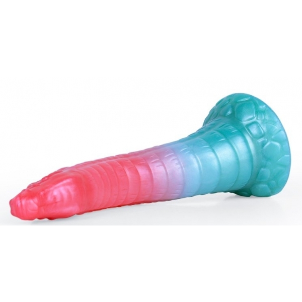 Alien Beast Cyan Rainbow 9.8" Dildo - E