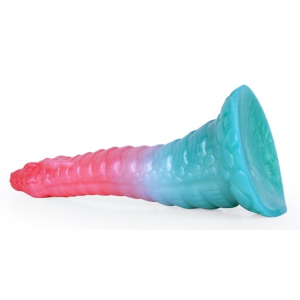 Alien Beast Cyan Rainbow 9.8" Dildo - E